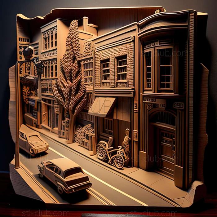 3D model city street (STL)